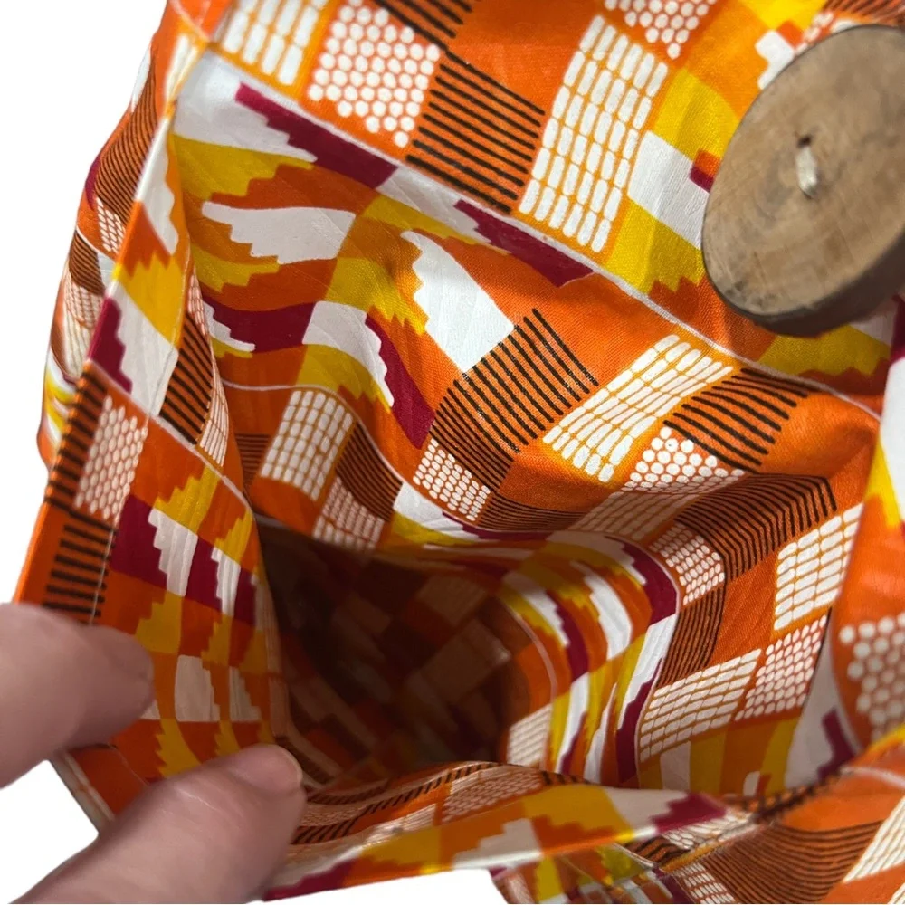 NWOT TIMBALI CRAFTS African Geometric Print Lucy Cloth Hobo Sling Bag